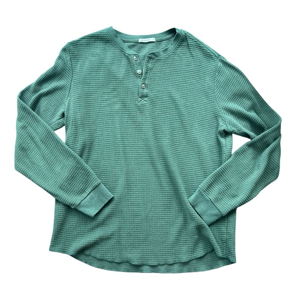 Marine Layer Other - Marine Layer Green Waffle Henley Top Size Medium